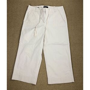 Talbots Heritage Cropped Capri Pants Drawstring Khaki Bone Petite 4P‎ Straight